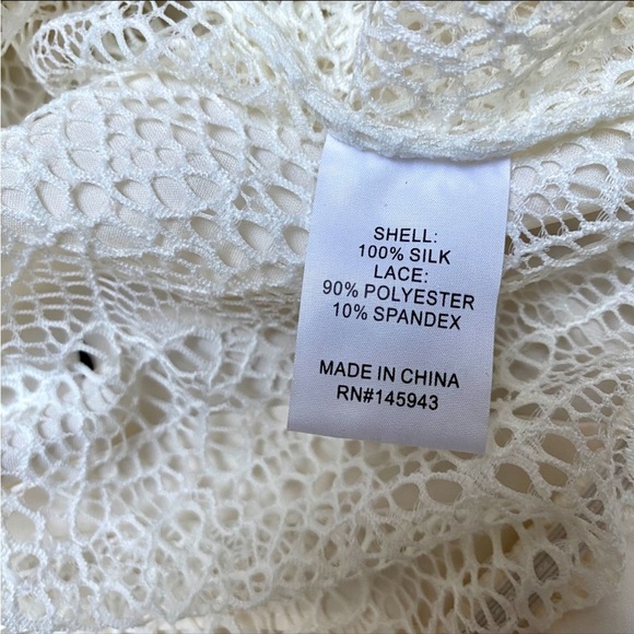 Chelsea & Walker Ivory Silk Lace Wrap Blouse 8 Sleeveless Asymmetrical NWT - Picture 15 of 15